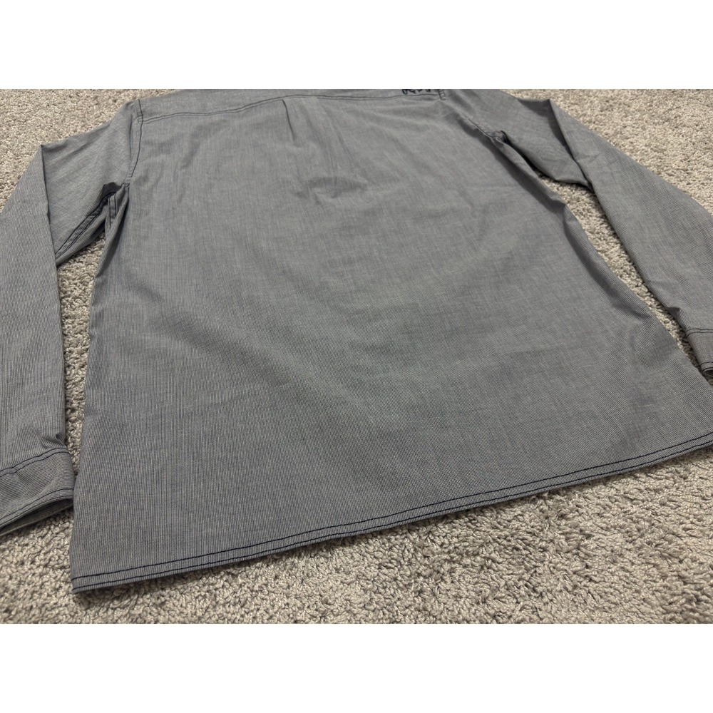 KUIU BASIN Shirt Long Sleeve Button Up Gray Pockets Tiny Stripe Mens Large - Picture 12 of 16